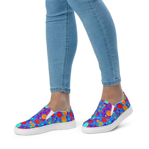 Chromatic Bubblebath on a Women's Slip-On Canvas Shoes