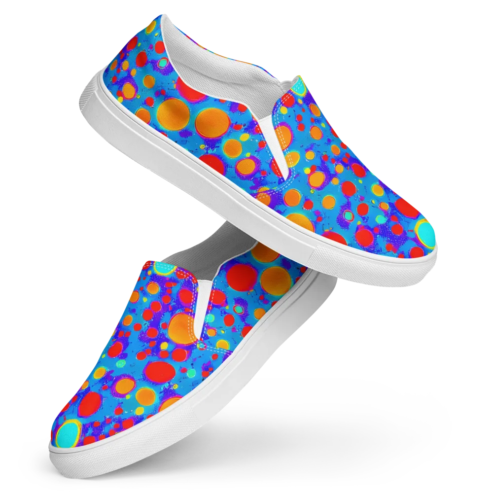 Chromatic Bubblebath on Women's Slip-On Canvas Shoes — Front