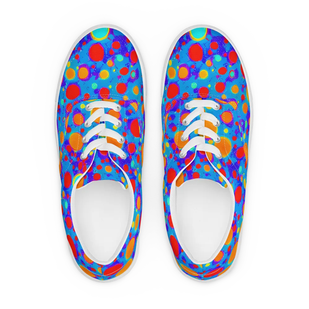 Chromatic Bubblebath on Men's Lace-Up Canvas Shoes — Front