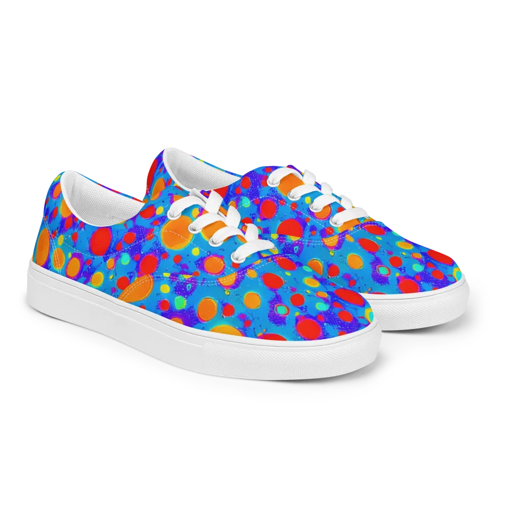 Chromatic Bubblebath on Men's Lace-Up Canvas Shoes — Right Front