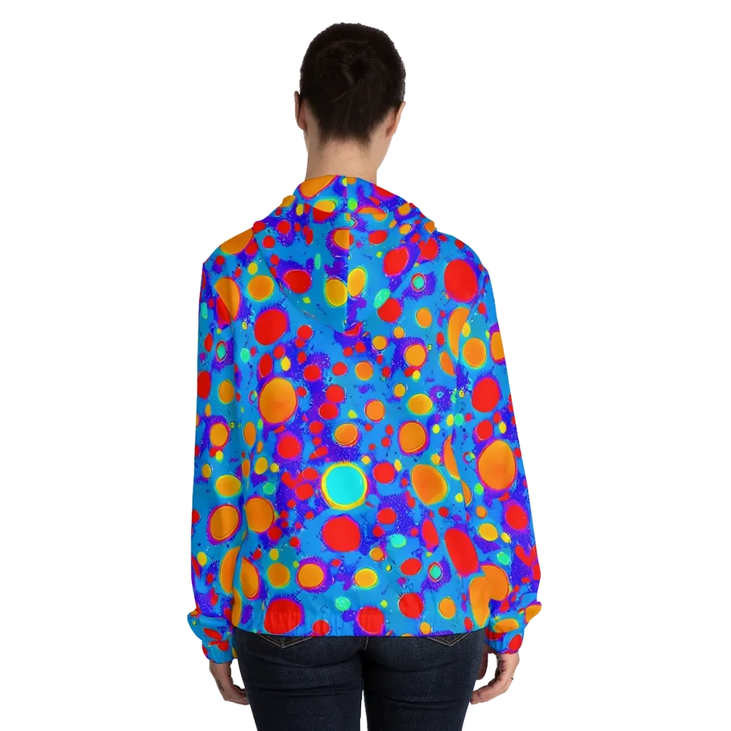 Chromatic Bubblebath on Women's Full-Zip Hoodie — Back On Person