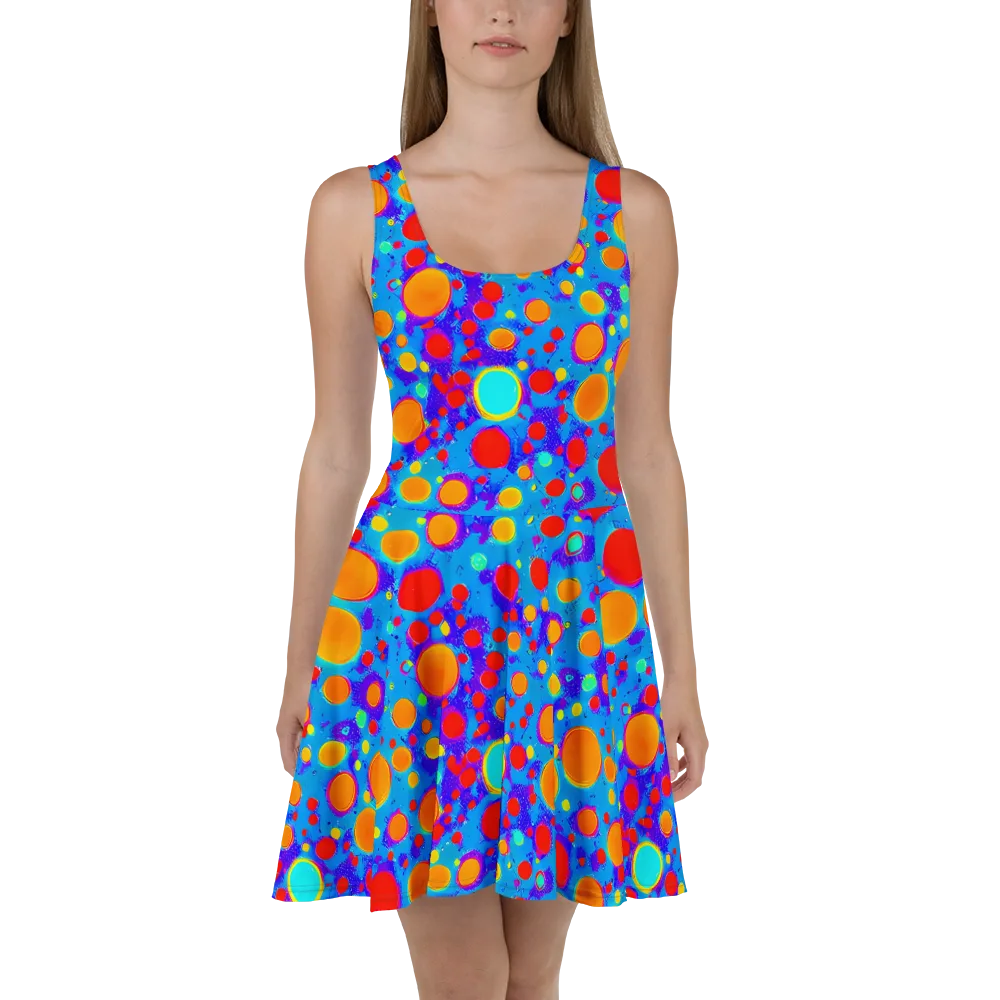 Chromatic Bubblebath on Skater Dress — Front
