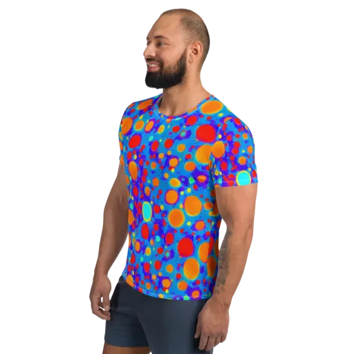 Chromatic Bubblebath on a Men's Athletic T-Shirt