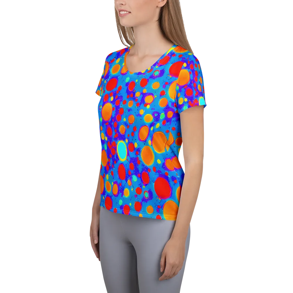Chromatic Bubblebath on Women's Athletic T-Shirt — Left