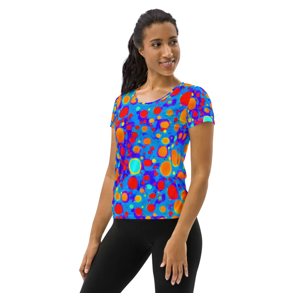 Chromatic Bubblebath on Women's Athletic T-Shirt — Left