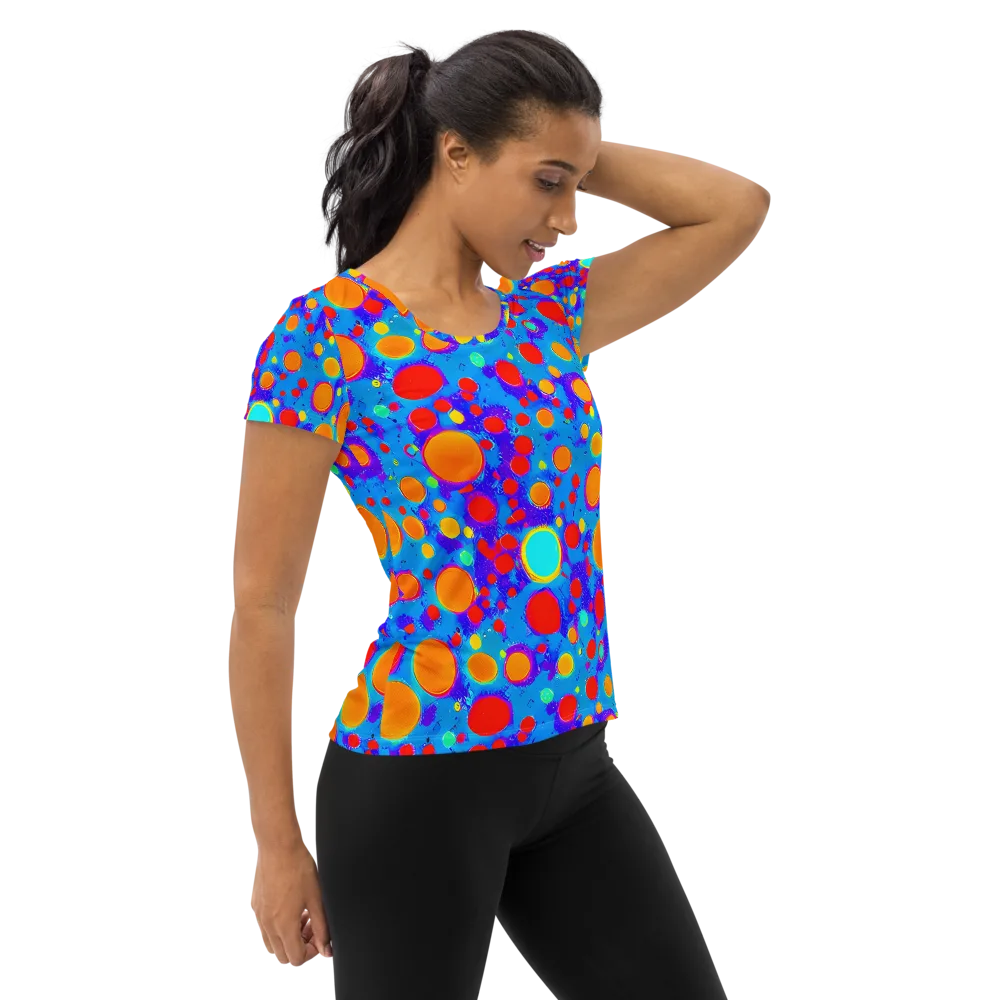 Chromatic Bubblebath on Women's Athletic T-Shirt — Right