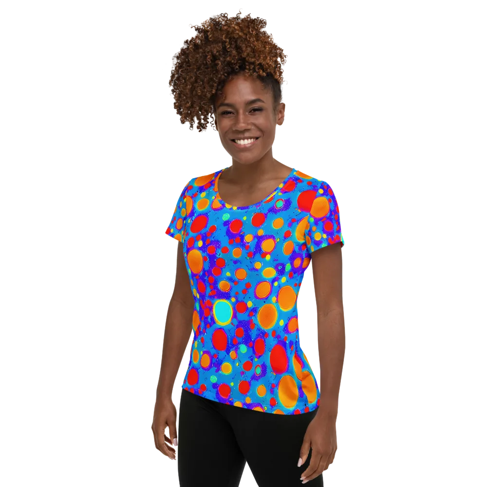 Chromatic Bubblebath on Women's Athletic T-Shirt — Left