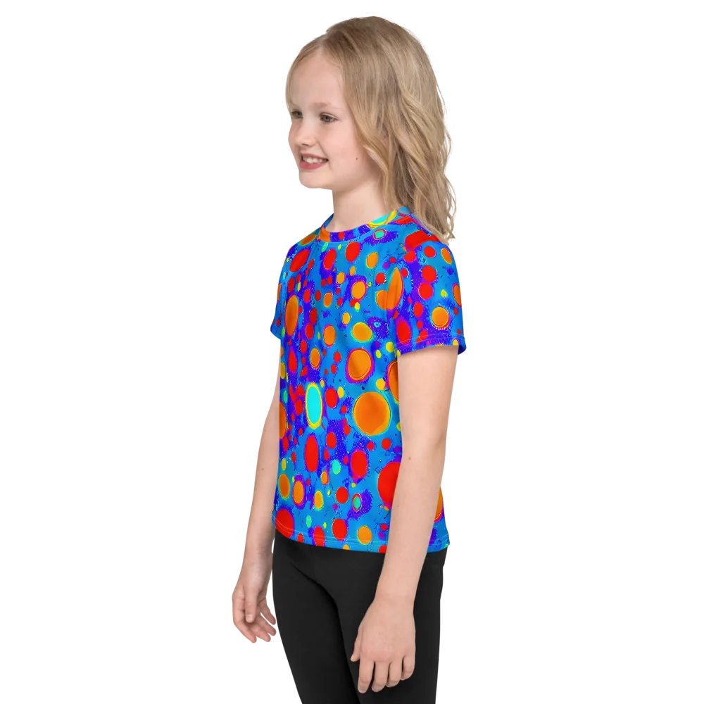Chromatic Bubblebath on Kids Crew Neck T-Shirt — Left