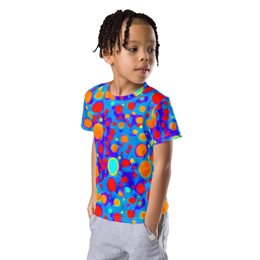 Chromatic Bubblebath on Kids Crew Neck T-Shirt — Left Front