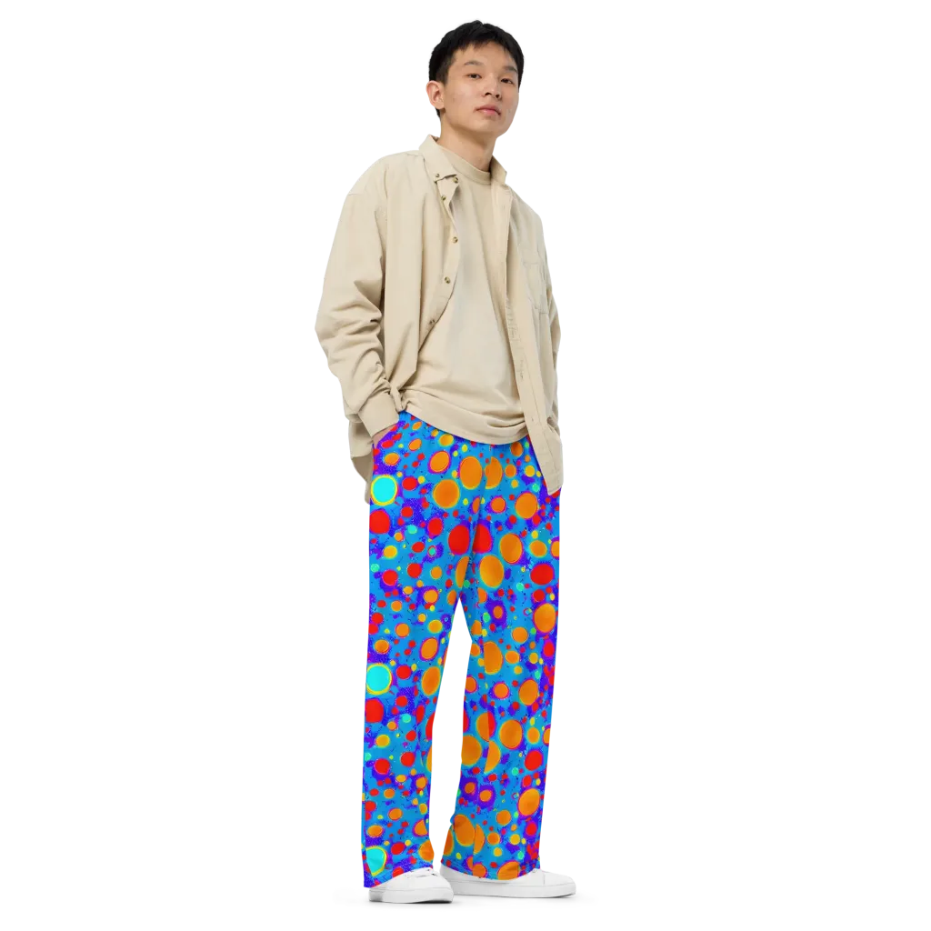 Chromatic Bubblebath on Wide-Leg Pants — Right Front