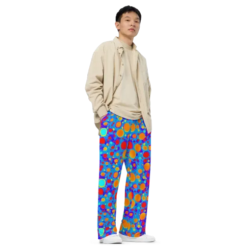 Chromatic Bubblebath on a Wide-Leg Pants