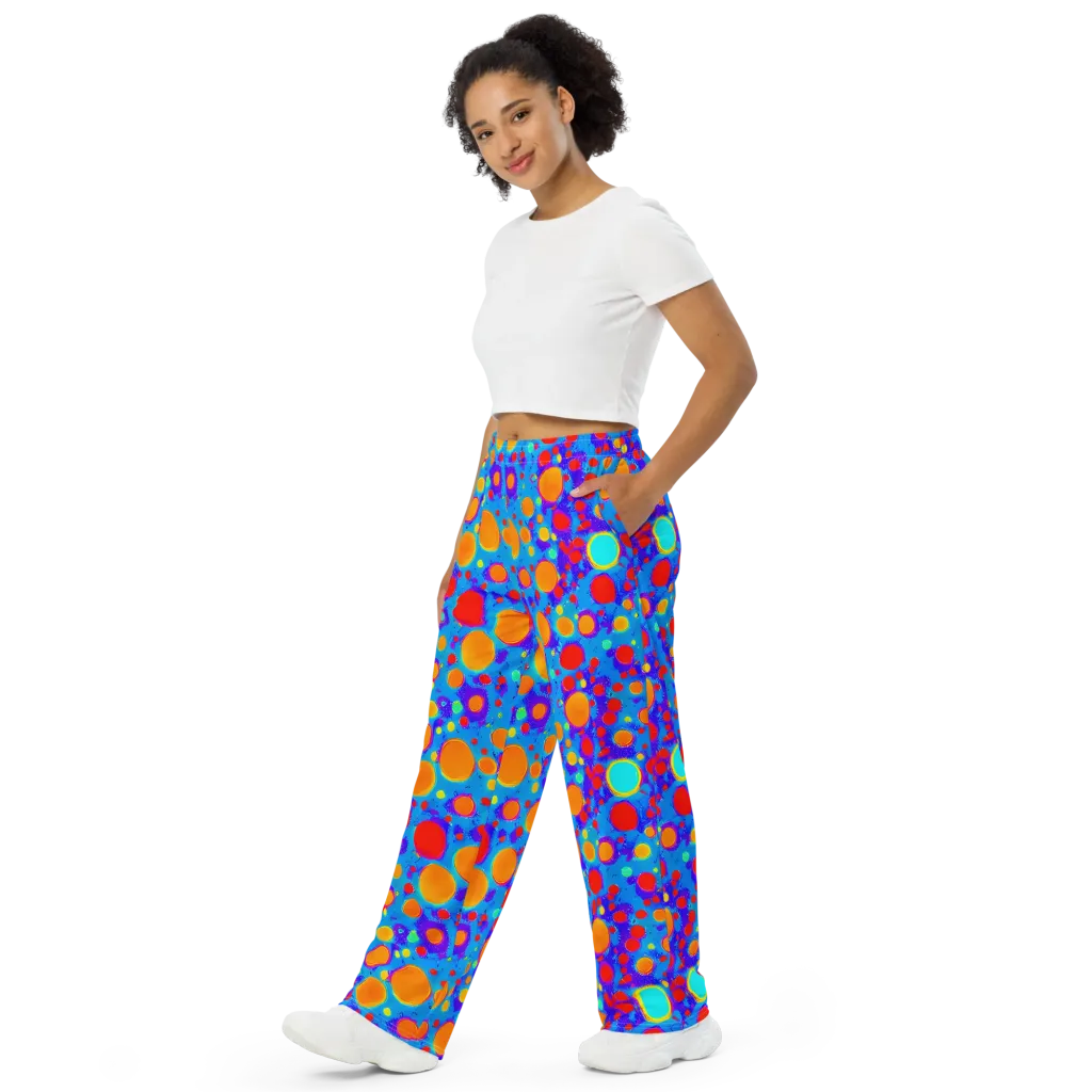 Chromatic Bubblebath on Wide-Leg Pants — Left Front