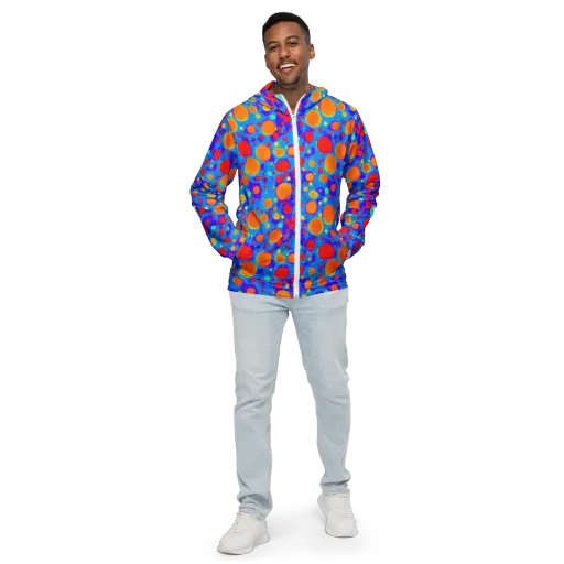 Chromatic Bubblebath on a Men's Windbreaker