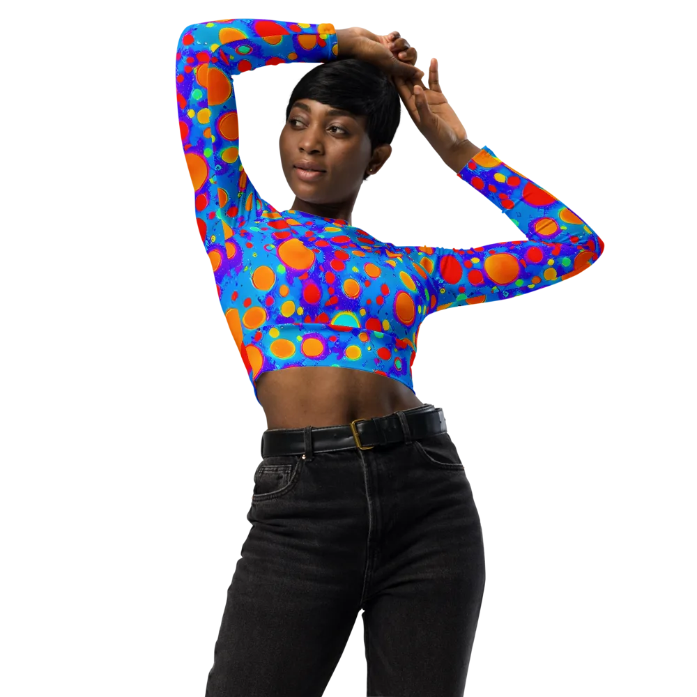 Chromatic Bubblebath on Long Sleeve Crop Top — Front