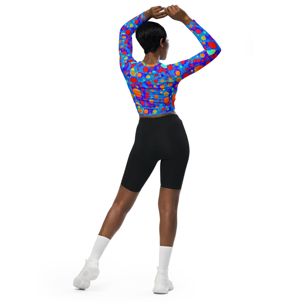 Chromatic Bubblebath on Long Sleeve Crop Top — Back