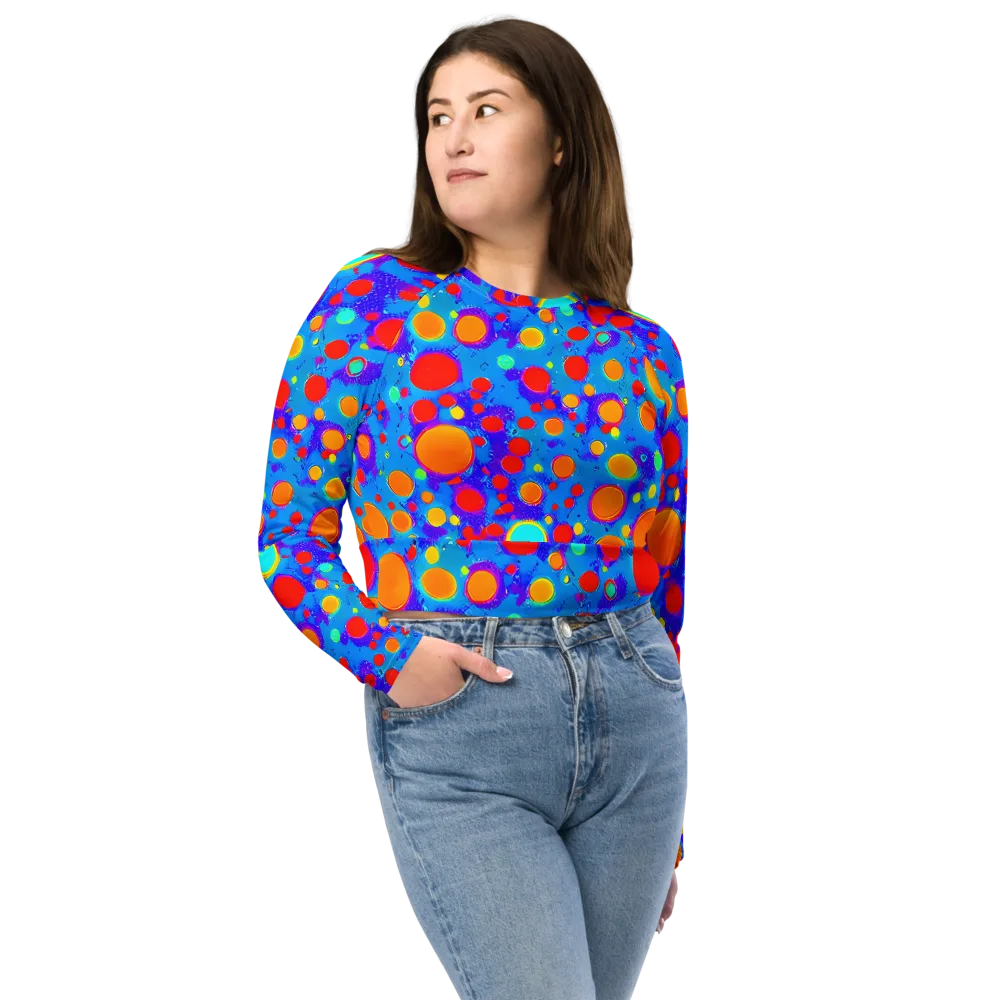 Chromatic Bubblebath on Long Sleeve Crop Top — Front