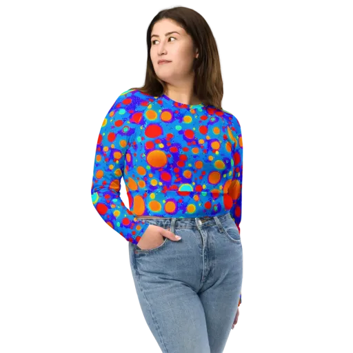 Chromatic Bubblebath on a Long Sleeve Crop Top