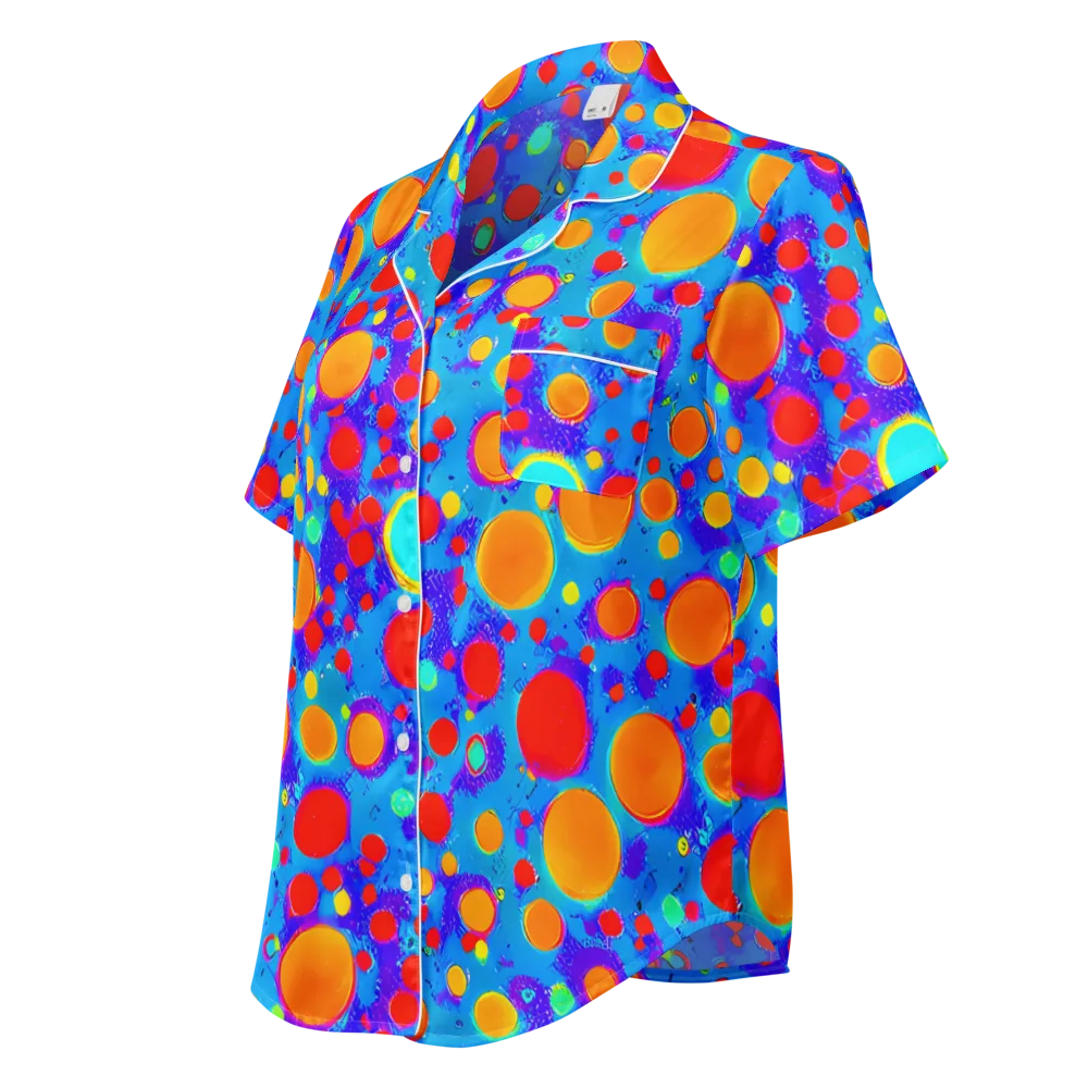 Chromatic Bubblebath on Women's Short Sleeve Pajama Top — Left Front