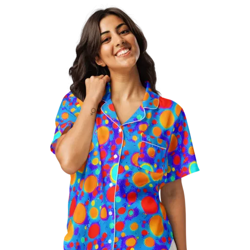 Chromatic Bubblebath on a Women's Short Sleeve Pajama Top