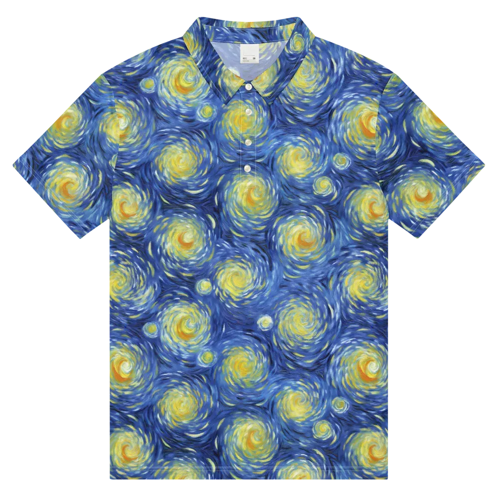 Celestial Whirl on Men's Slim Fit Polo Shirt — Front