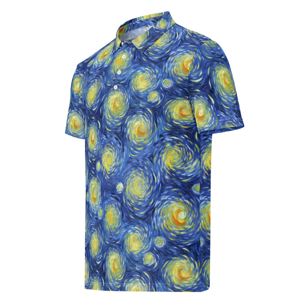 Celestial Whirl on Men's Slim Fit Polo Shirt — Left Front