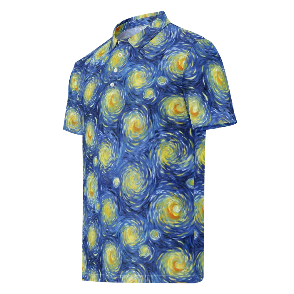 Celestial Whirl on Men's Slim Fit Polo Shirt — Left Front