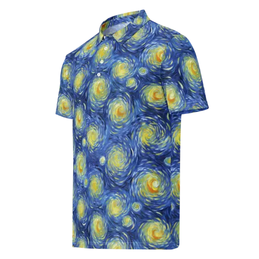 Celestial Whirl on a Men's Slim Fit Polo Shirt