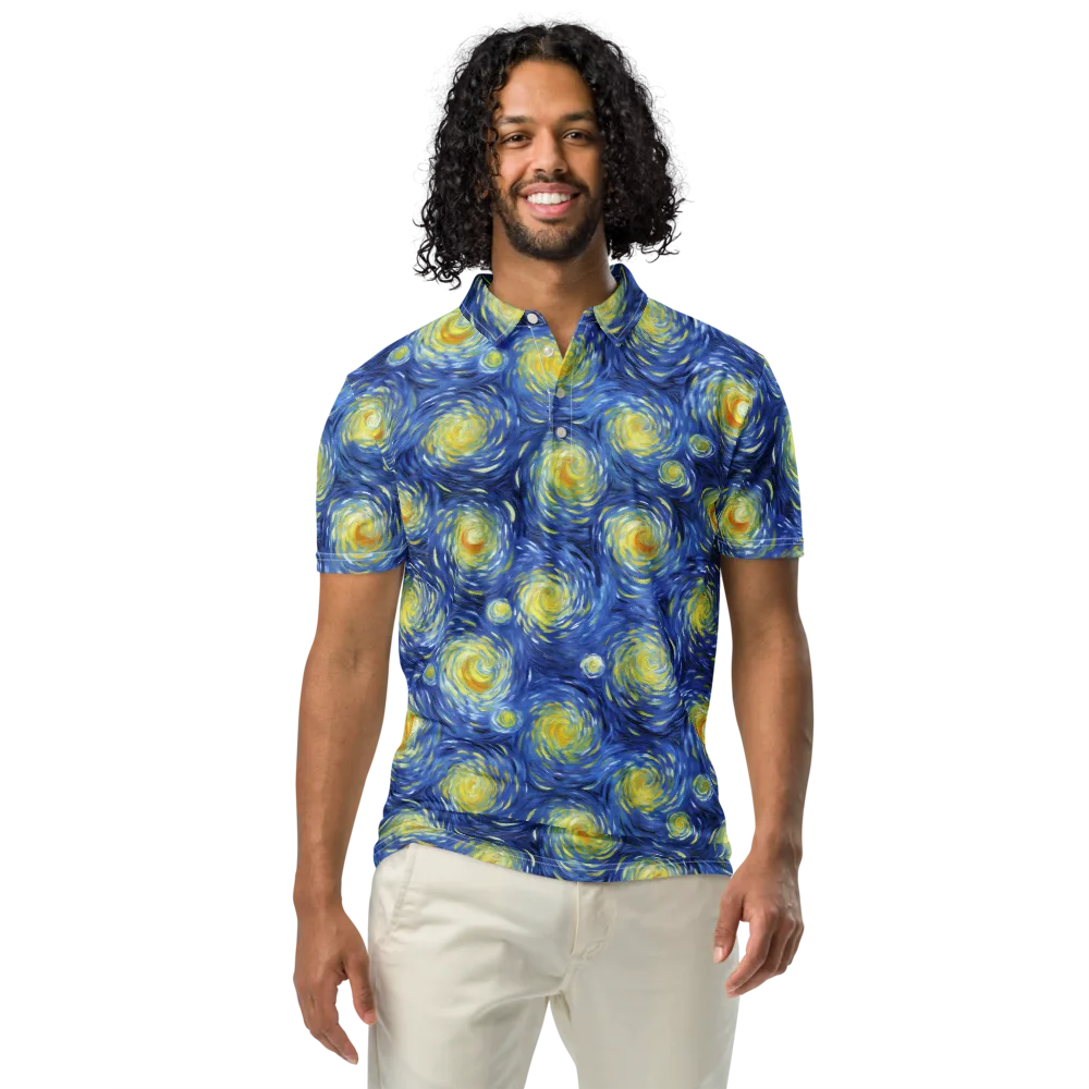 Celestial Whirl on Men's Slim Fit Polo Shirt — Front