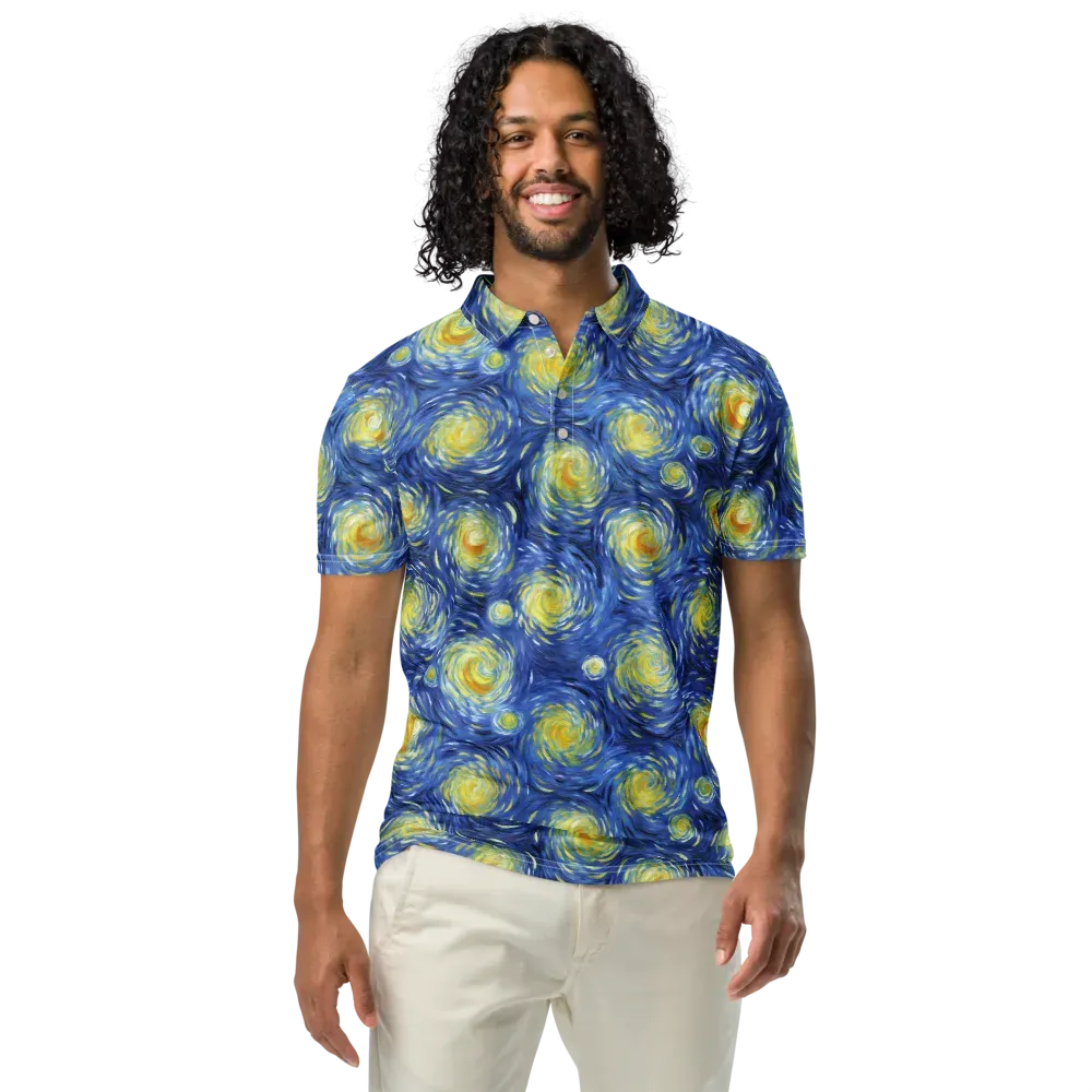 Celestial Whirl on Men's Slim Fit Polo Shirt — Front