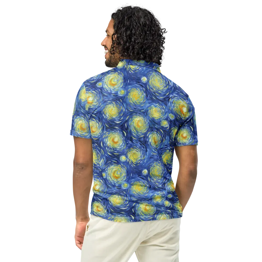 Celestial Whirl on Men's Slim Fit Polo Shirt — Back