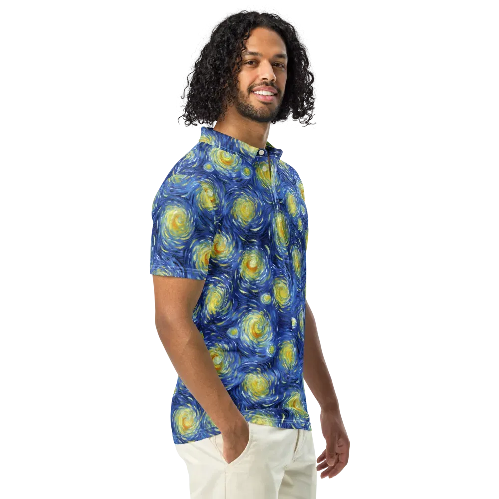 Celestial Whirl on Men's Slim Fit Polo Shirt — Right Front