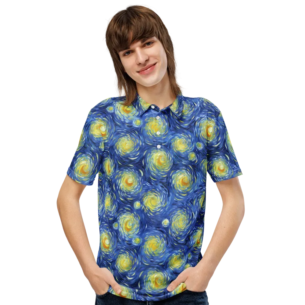 Celestial Whirl on Men's Slim Fit Polo Shirt — Front