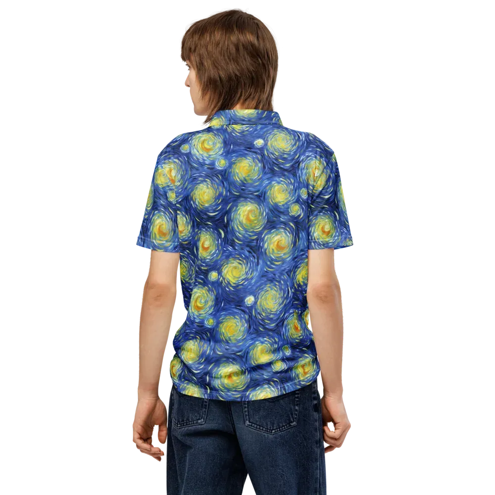 Celestial Whirl on Men's Slim Fit Polo Shirt — Back