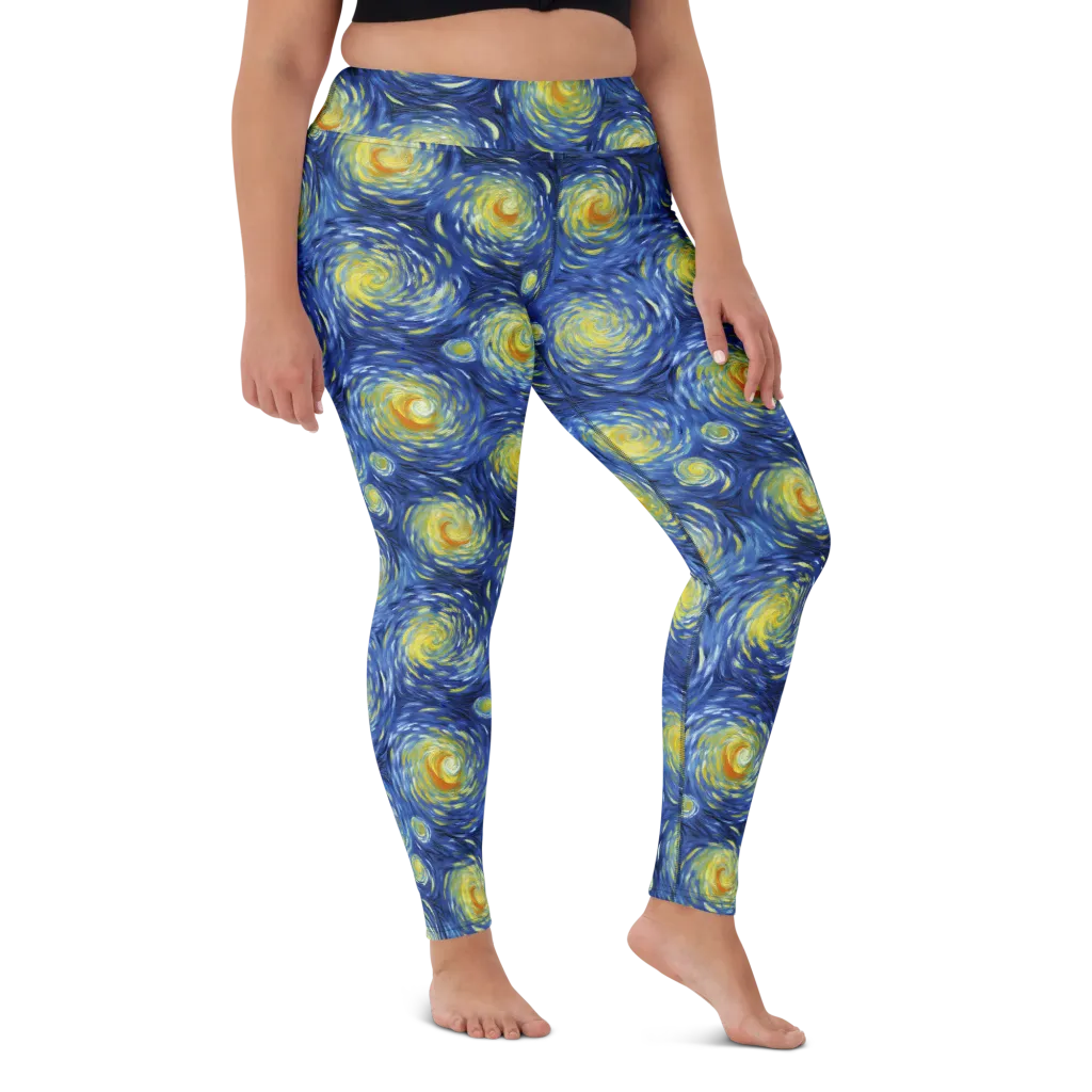 Celestial Whirl on Yoga Leggings — Front