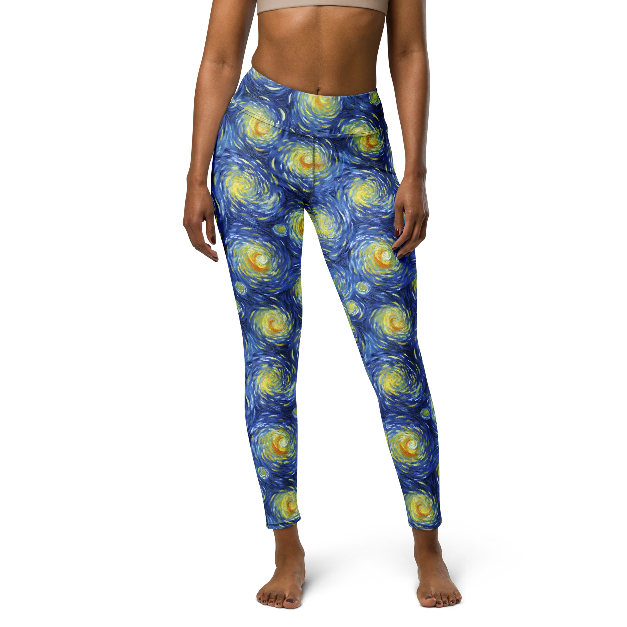Celestial Whirl on Yoga Leggings — Front