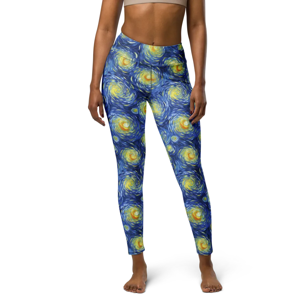 Celestial Whirl on Yoga Leggings — Front