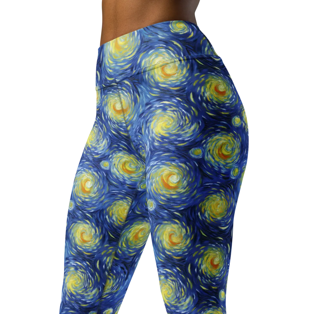 Celestial Whirl on Yoga Leggings — Left Front