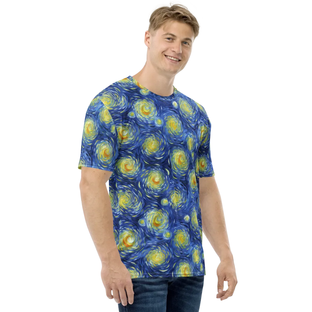 Celestial Whirl on Men's Crew Neck T-Shirt — Right