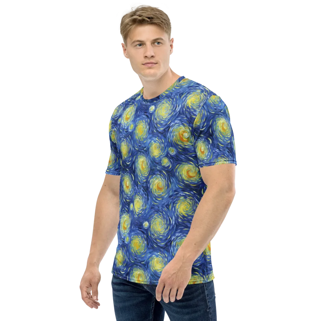 Celestial Whirl on Men's Crew Neck T-Shirt — Left