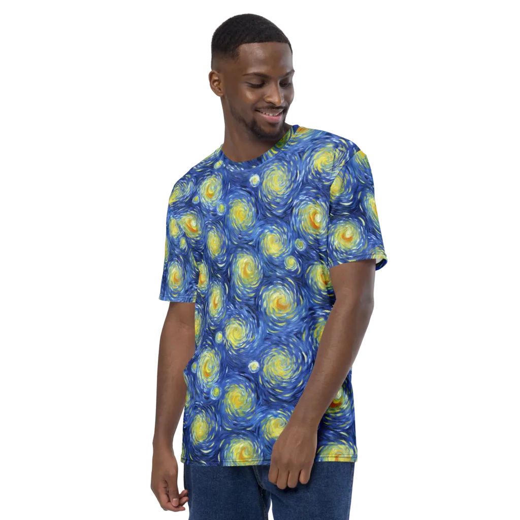 Celestial Whirl on Men's Crew Neck T-Shirt — Left