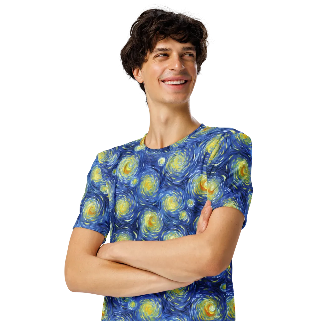 Celestial Whirl on Men's Crew Neck T-Shirt — Left Front