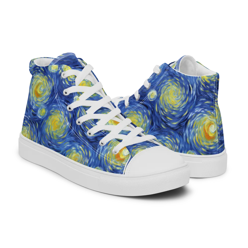 Celestial Whirl on Men's High Top Canvas Shoes — Right