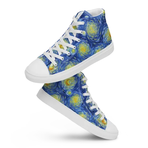 Celestial Whirl on a Men's High Top Canvas Shoes