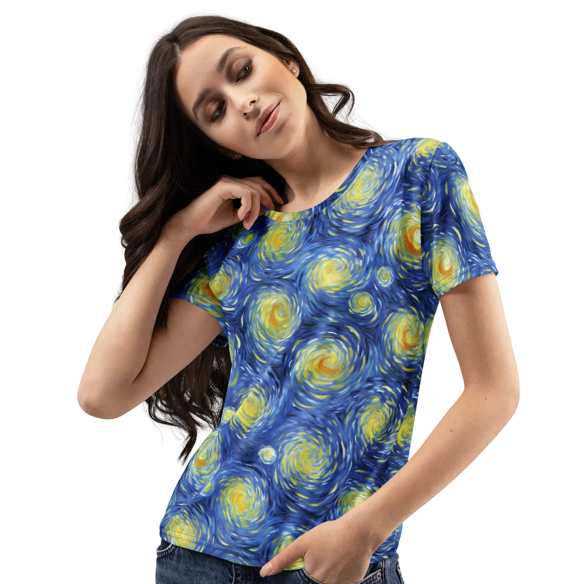 Celestial Whirl on Women's Crew Neck T-Shirt — Left Front