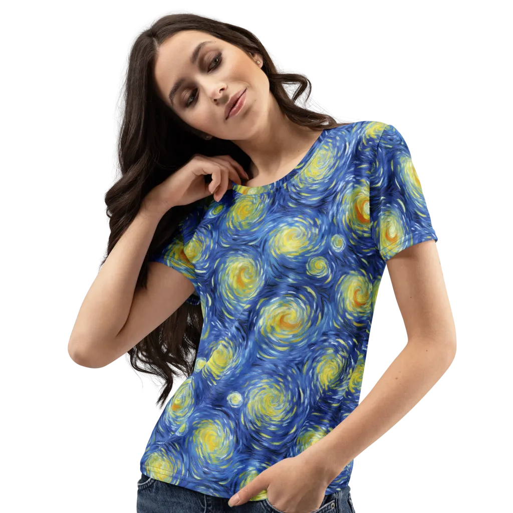 Celestial Whirl on Women's Crew Neck T-Shirt — Left Front
