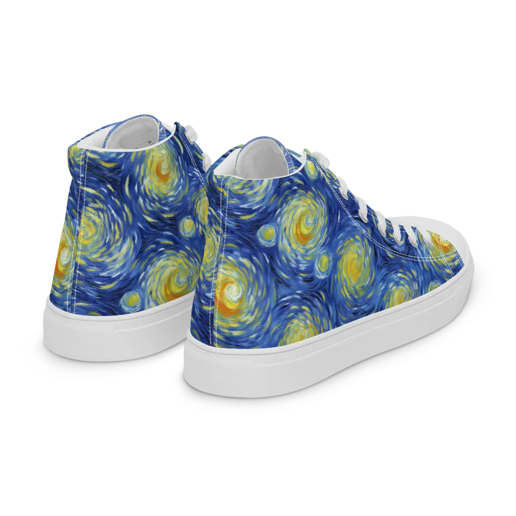 Celestial Whirl on Women's High Top Canvas Shoes — Right Back