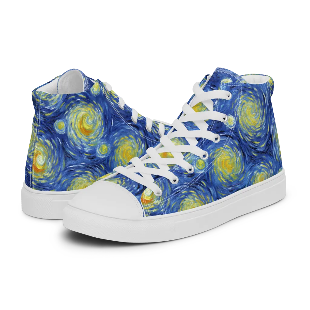 Celestial Whirl on Women's High Top Canvas Shoes — Left