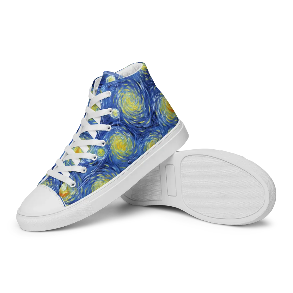 Celestial Whirl on Women's High Top Canvas Shoes — Left