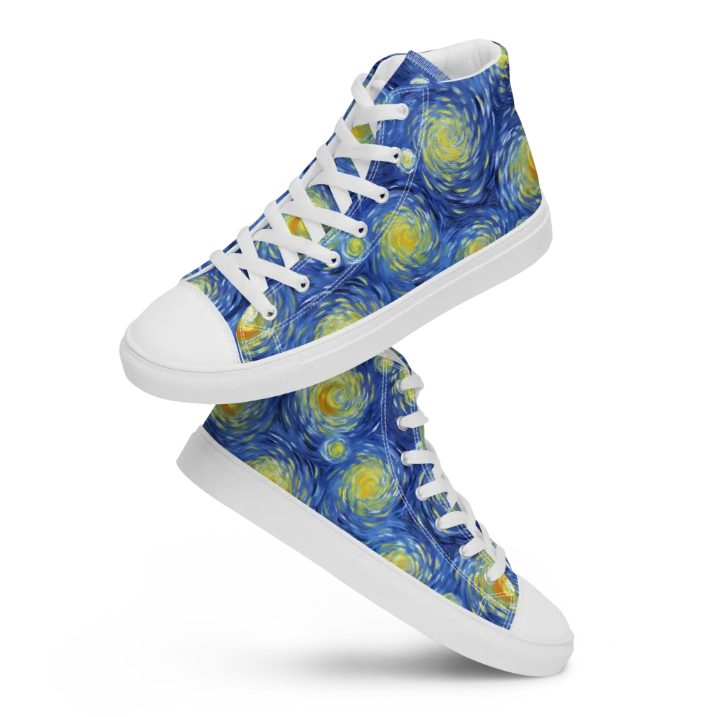 Celestial Whirl on Women's High Top Canvas Shoes — Front