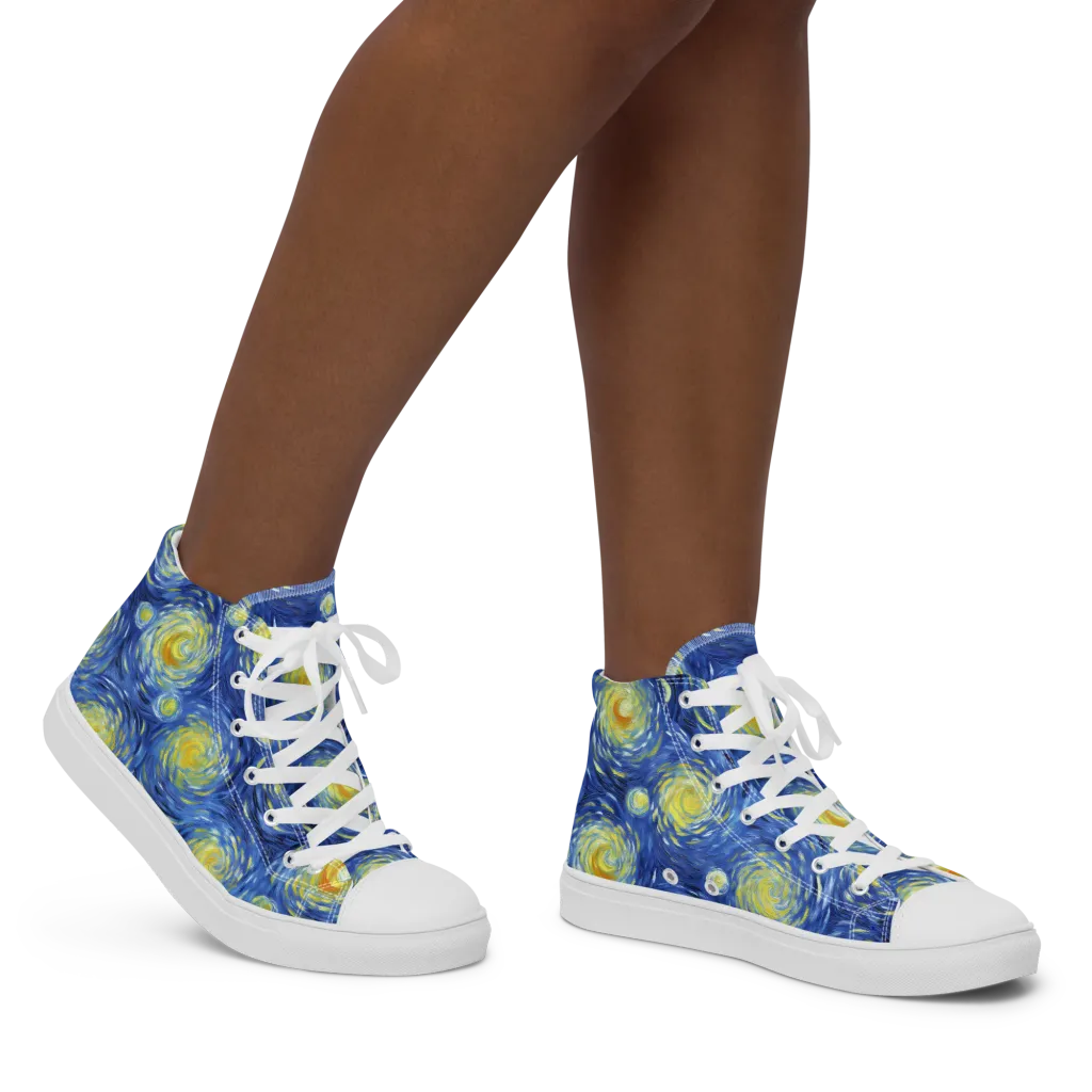 Celestial Whirl on Women's High Top Canvas Shoes — Right